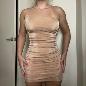 Beige mini dress